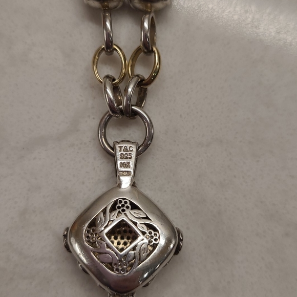 T & C Diamond, 14kt and Silver Necklace - Picture 5 of 7